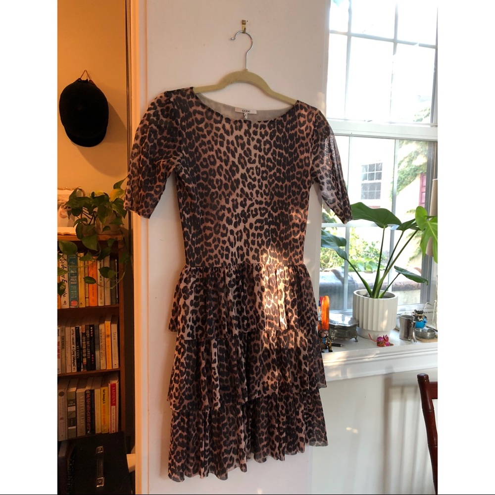 NWOT Ganni Leopard Dress